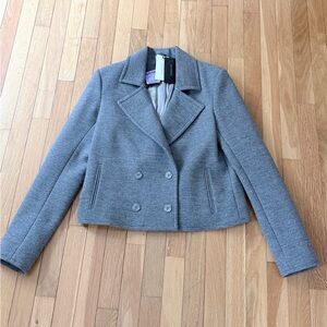 Wes Gordon Charcoal Double-Breasted Lined Blazer